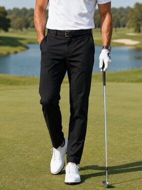 Nike Golf Tour Performance Dri-Fit Modern Tech Black Pants Mens 38x32 EUC